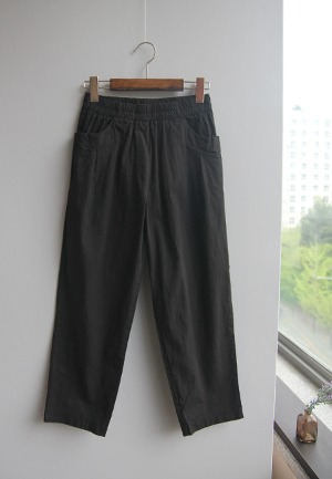 여름)포켓핀턱배기-pants(블랙)